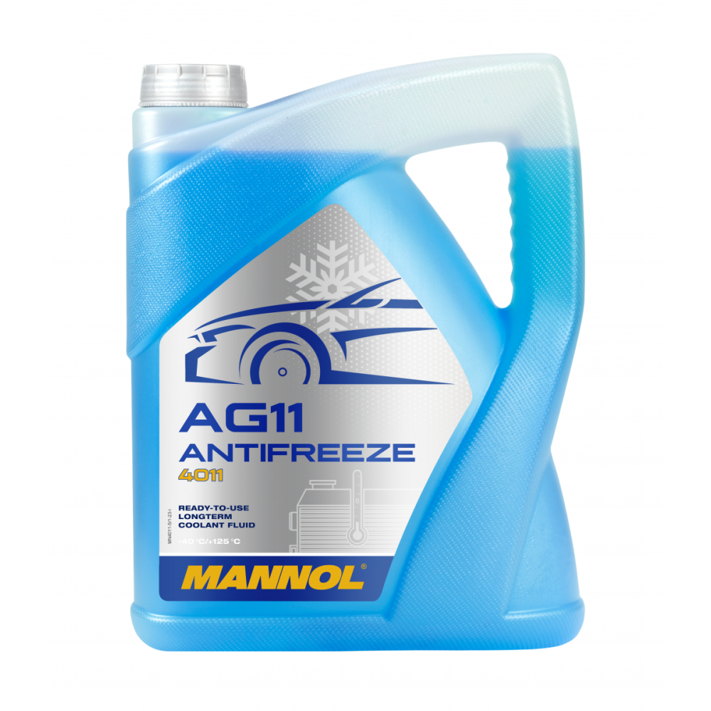 MANNOL AG11 -40°C Longterm G11 Kühlmittel 5L – MN40115SCT Silikathaltig Blau