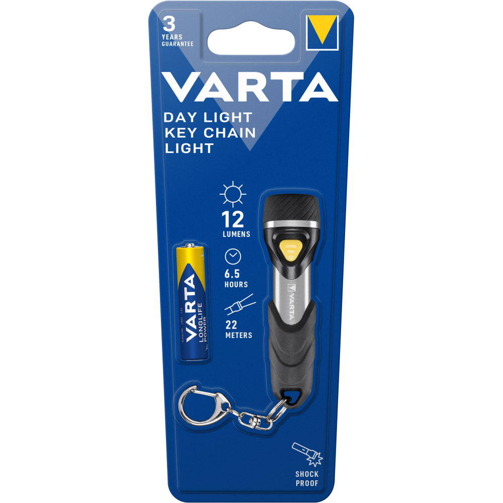 VARTA Day Light Key Chain Light Taschenlampe Handlampe Lampe mit Batterie 1x AAA