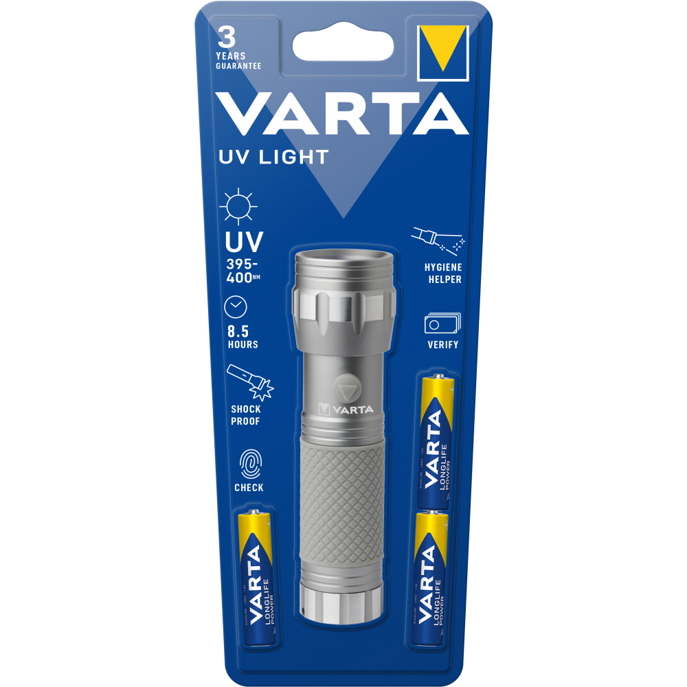 VARTA UV Light mit 3x AAA Batterien Taschenlampe Handlampe Lampe