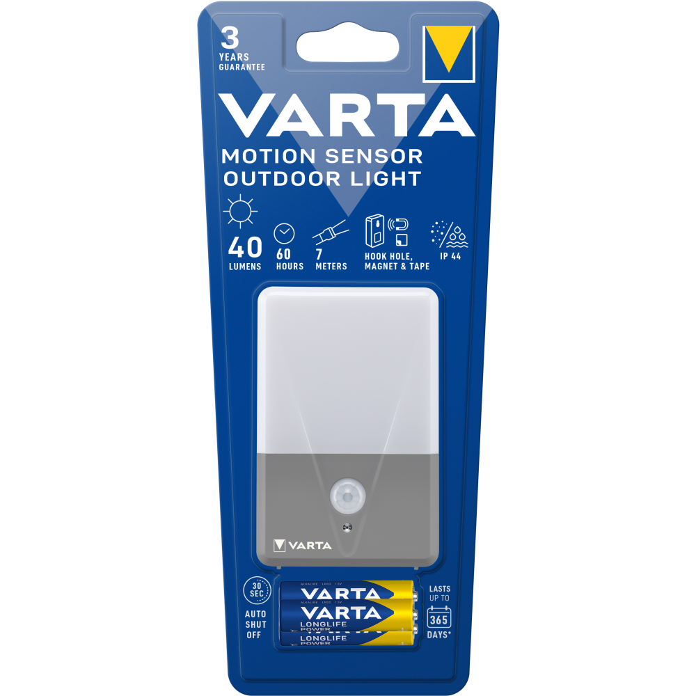 VARTA Motion Sensor Outdoor Light Taschenlampe Lampe mit Batterie 3x AAA