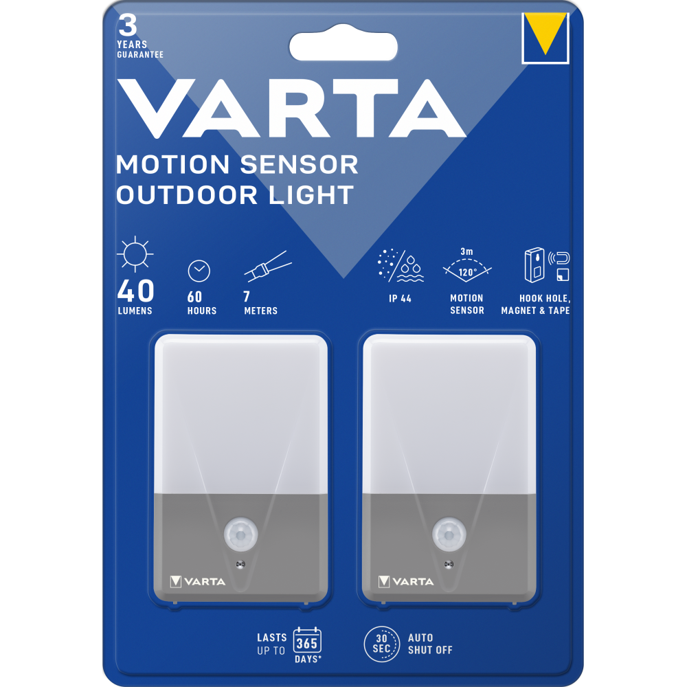 VARTA Motion Sensor Outdoor Light Taschenlampe Lampe Bewegungssensor 2er Pack