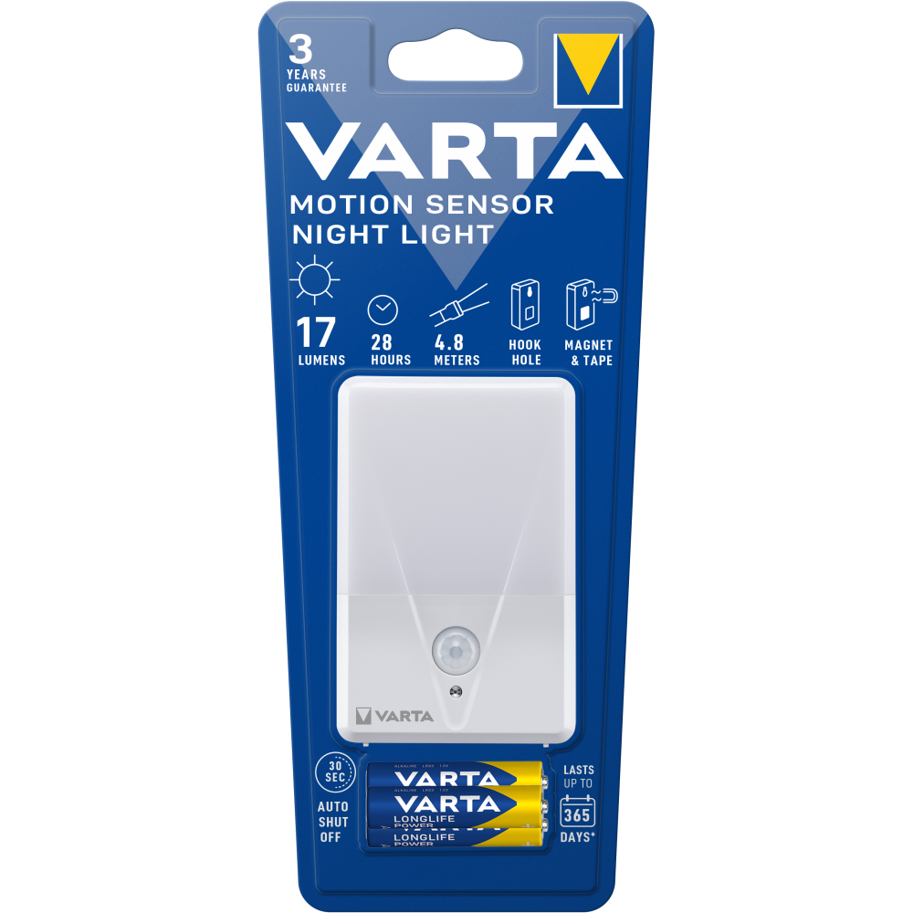 VARTA Motion Sensor Light Bewegungsmelder Bewegungslicht mit Batterie 3x AAA
