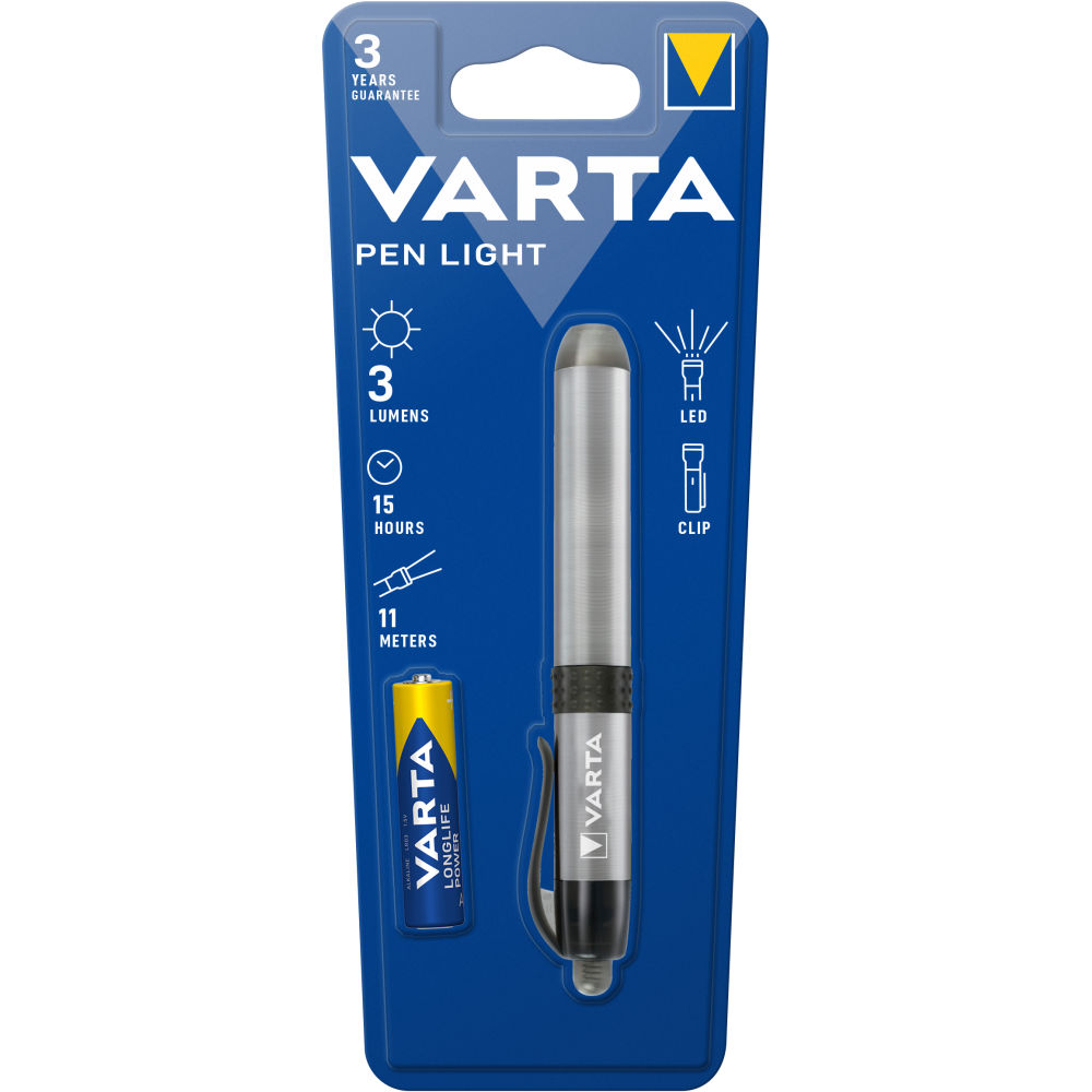 VARTA Pen Light Taschenlampe Stiftleuchte Handlampe inklusive 1x AAA Batterie