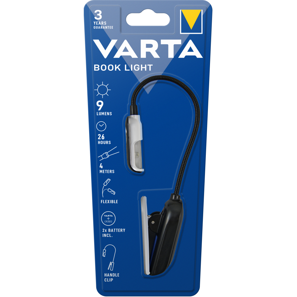 VARTA Book Light Leselampe Klemmlampe Tischleuchte mit Batterie 2CR2032
