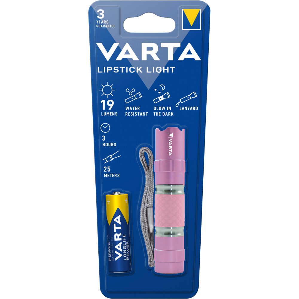VARTA Lipstick Light Taschenlampe Lampe mit 1x AA Batterie farblich sortiert