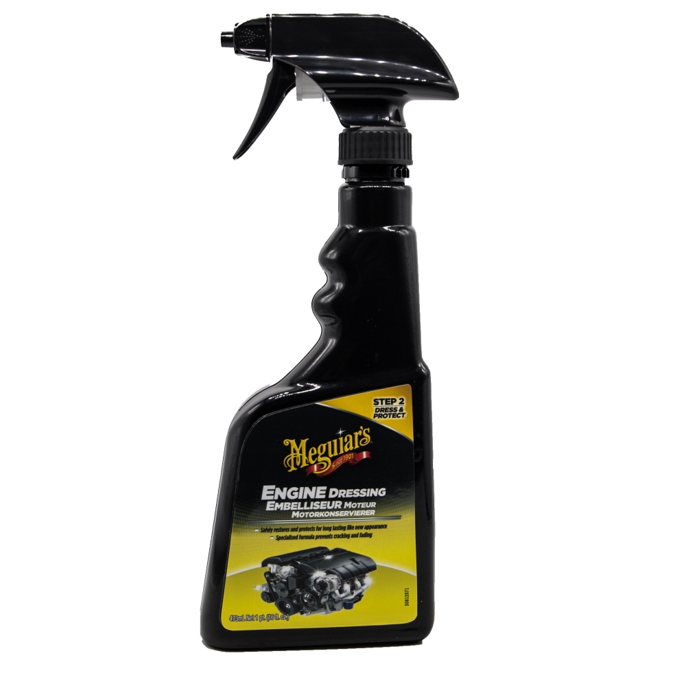 Meguiars Engine Dressing – Motorpflege Glanzspray für Gummi & Kunststoff 473ml