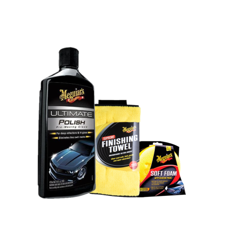 Meguiars G19216EU+X3070+X1906EU Ultimate Polish 2 Pads+Tuch 473 ml