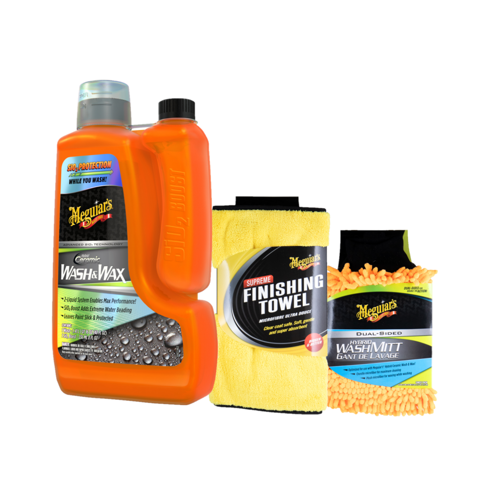 Meguiars Hybrid Ceramic Wash & Wax – Hybrid Waschhandschuh & Mikrofasertuch