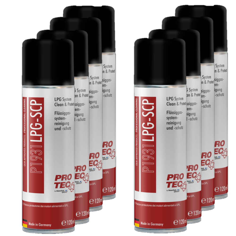 PROTEC 8x 120 ml Flüssiggassystemreinigung P1931 Schutz vor Verschleiß und Korrosion
