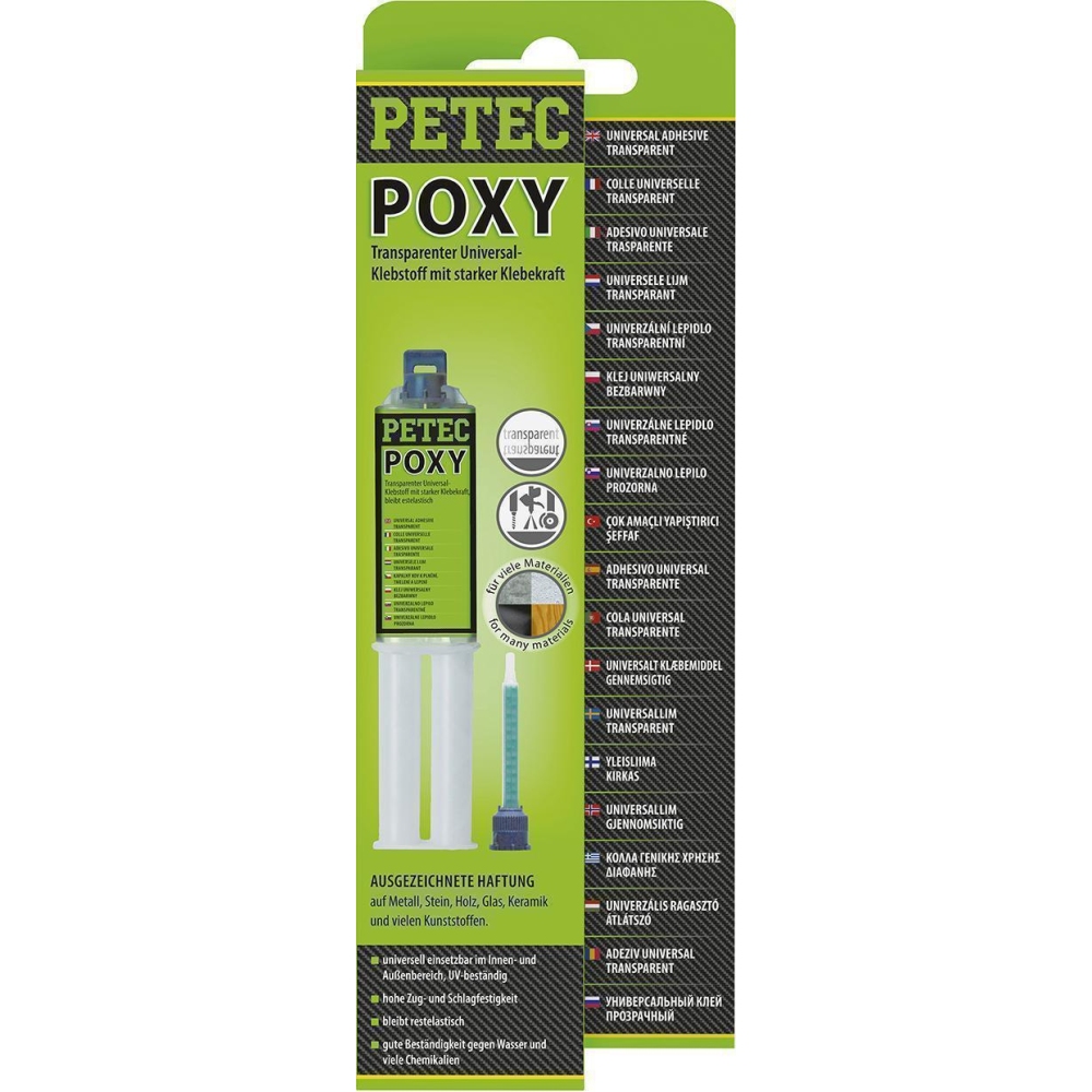 Epoxy-Klebstoff PETEC 98425 POXY transparenter 2K Universal-Klebstoff für