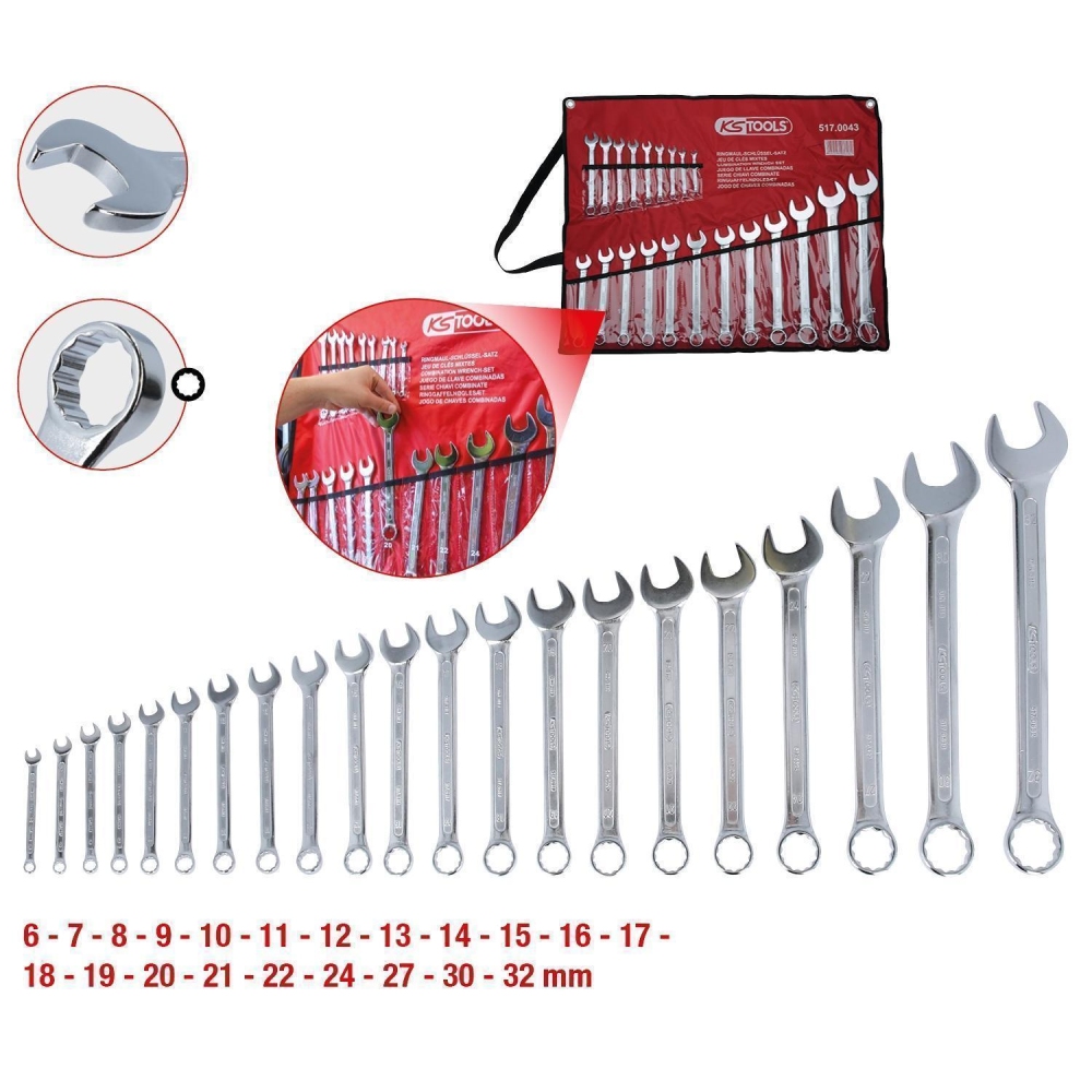 Ring-/Gabelschlüsselsatz KS TOOLS 517.0043 für