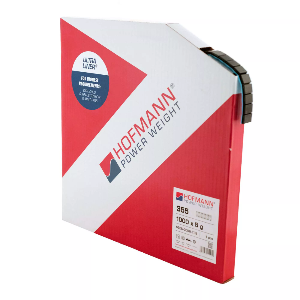 HOFMANN Klebegewichte Rolle 5kg Typ 355 Schwarz Ultraliner 1000 x 5g