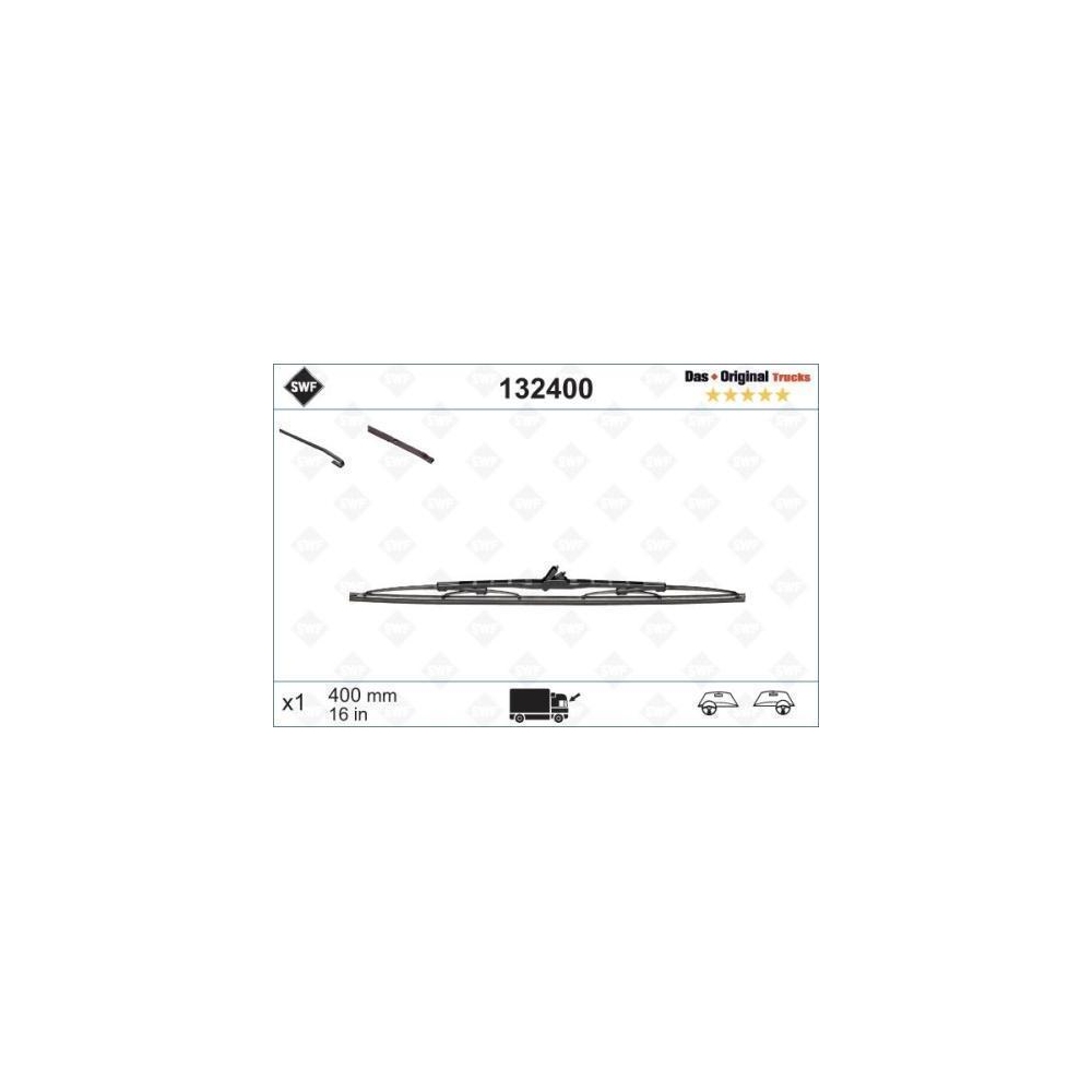 Wischblatt SWF 132400 DAS ORIGINAL TRUCKS für MERCEDES-BENZ VOLVO VW, vorne