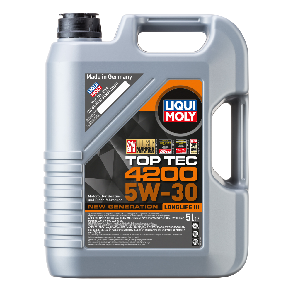 LIQUI MOLY Top Tec 4200 5W-30 3707 Motorenöl, Motor Öl 5 Liter