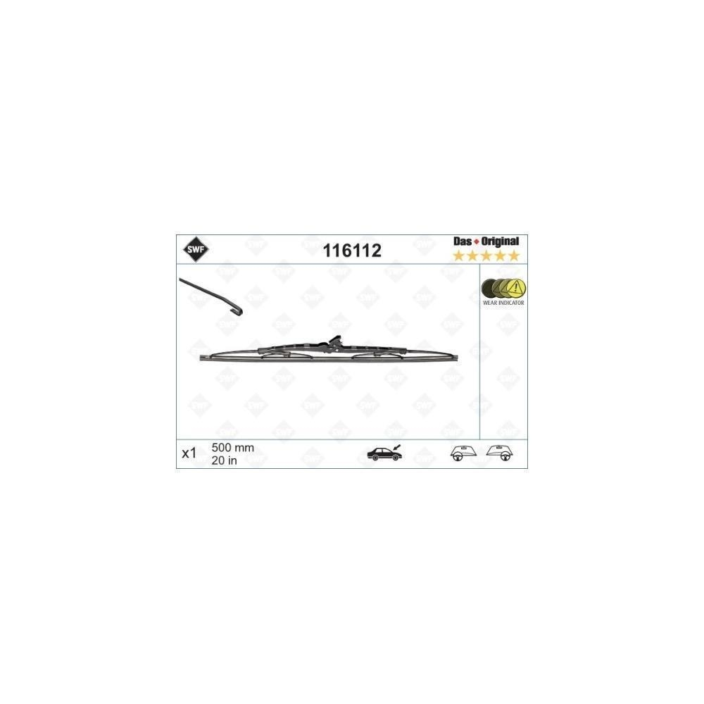 Wischblatt SWF 116112 DAS ORIGINAL SINGLE für ALFA ROMEO BMW FIAT RENAULT TOYOTA