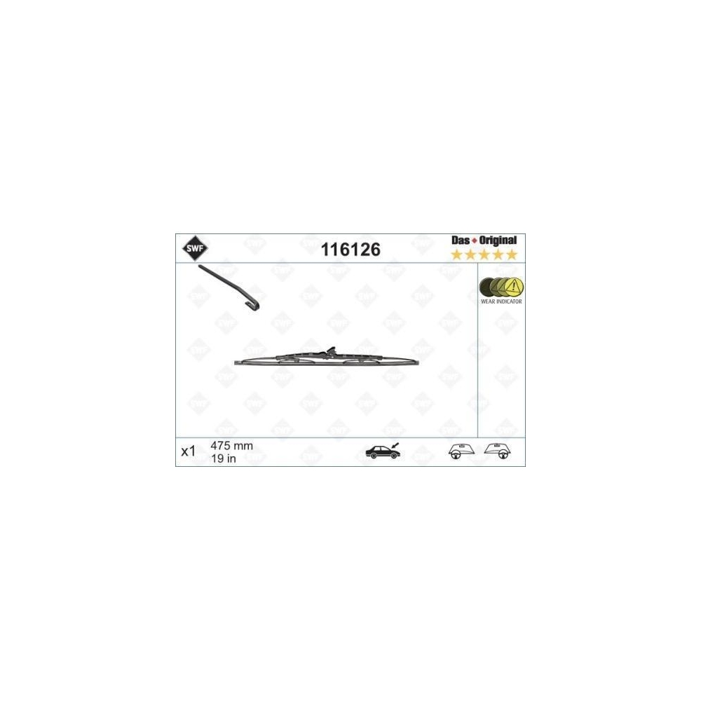 Wischblatt SWF 116126 DAS ORIGINAL SINGLE für BMW CHRYSLER CITROËN FORD HONDA VW
