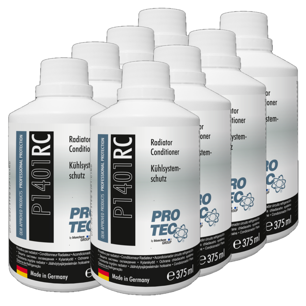 PROTEC 8x 375 ml Kühlsystemschutz P1401 Schutz vor Rost, Korrosion und Kalk