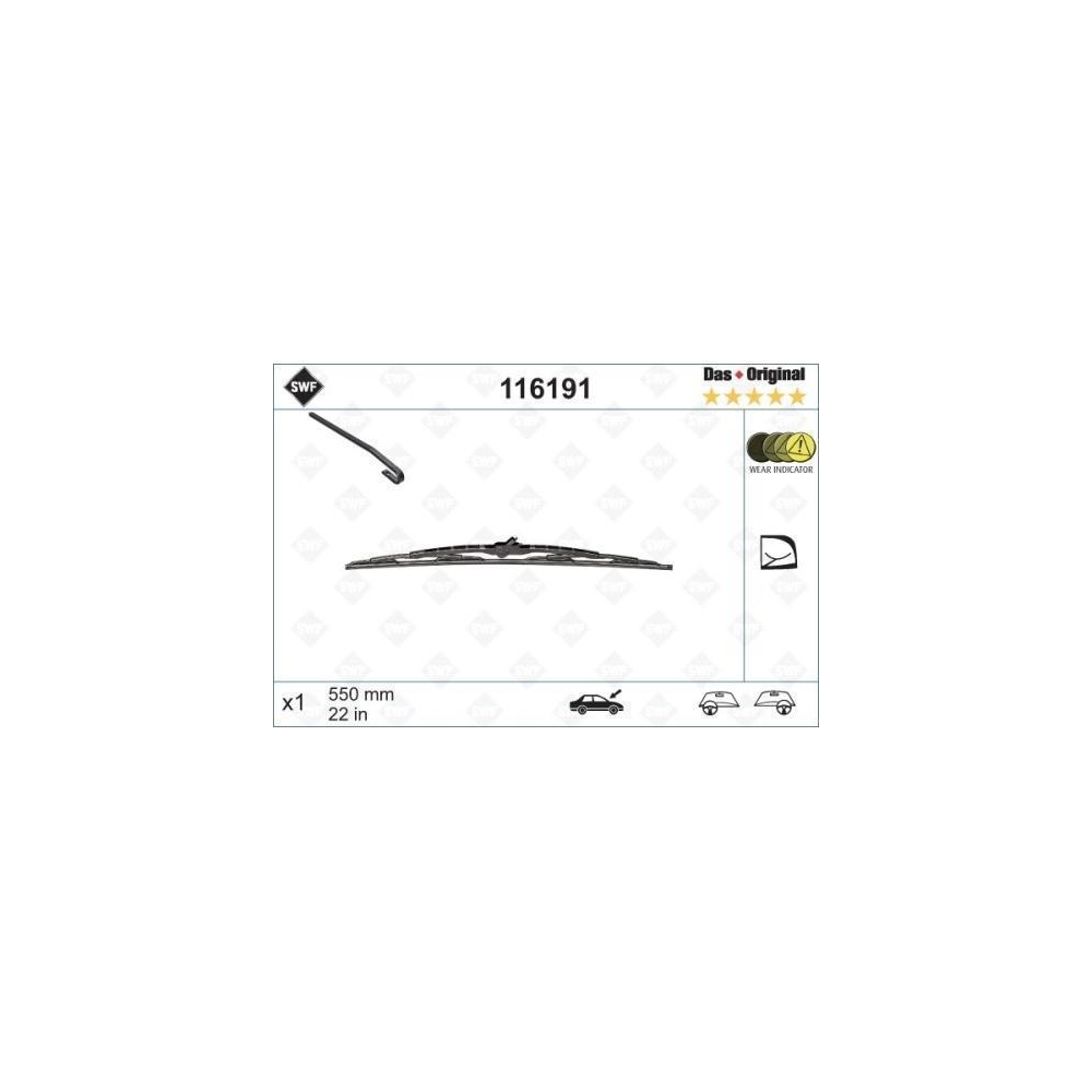 Wischblatt SWF 116191 DAS ORIGINAL SINGLE für, beifahrerseitig