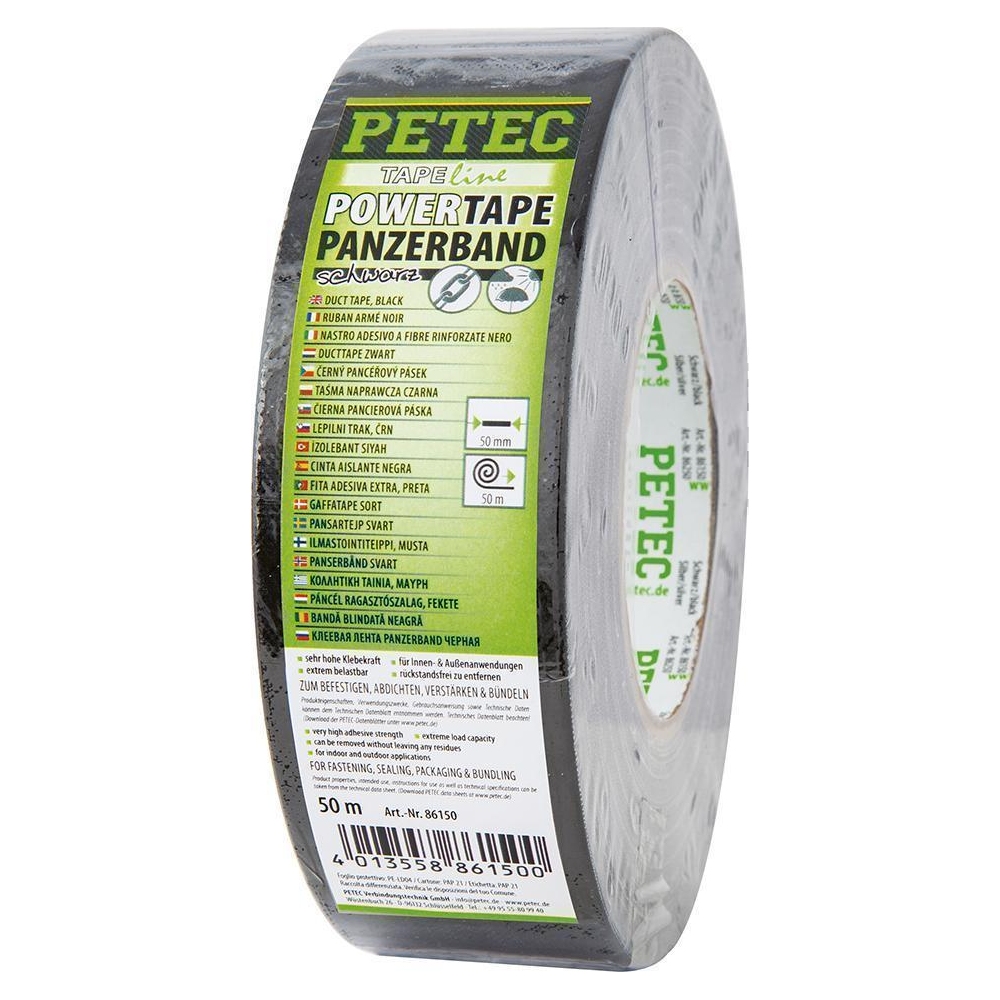 Klebeband PETEC 86150 POWERTAPE PANZERBAND, SCHWARZ für