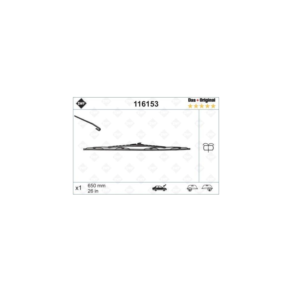 Wischblatt SWF 116153 DAS ORIGINAL SINGLE für MERCEDES-BENZ, beifahrerseitig