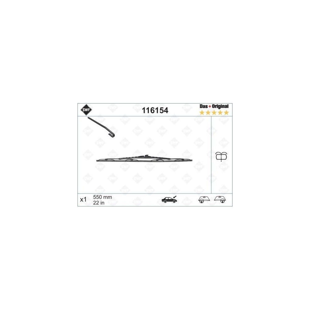 Wischblatt SWF 116154 DAS ORIGINAL SINGLE für MERCEDES-BENZ, beifahrerseitig