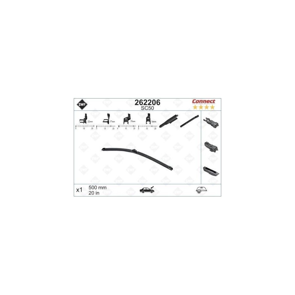 Wischblatt SWF 262206 CONNECT MADE IN GERMANY für AUDI FORD RENAULT SMART