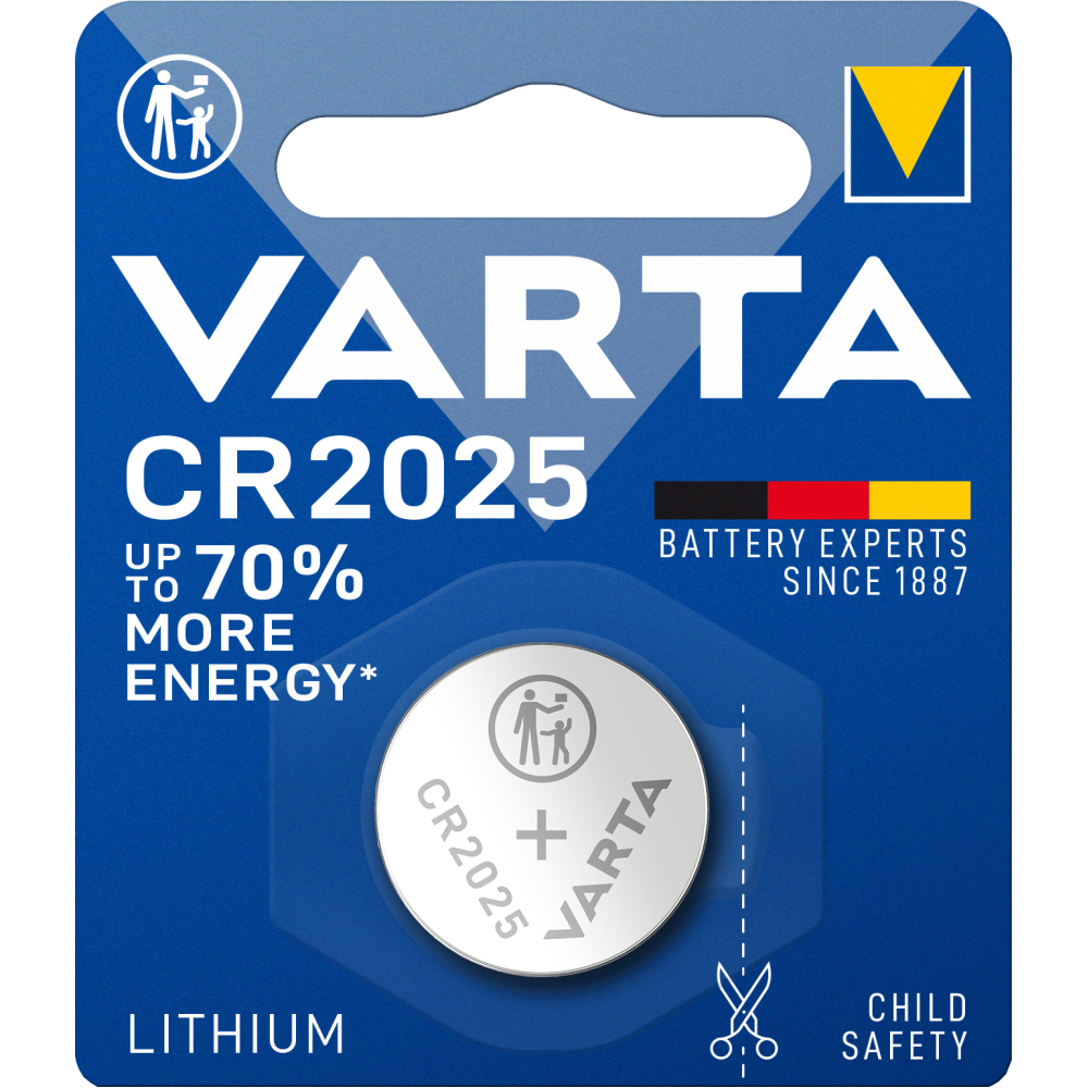 VARTA LITHIUM Coin CR2025 Spezialbatterie Batterie Blister 1 Knopfzelle