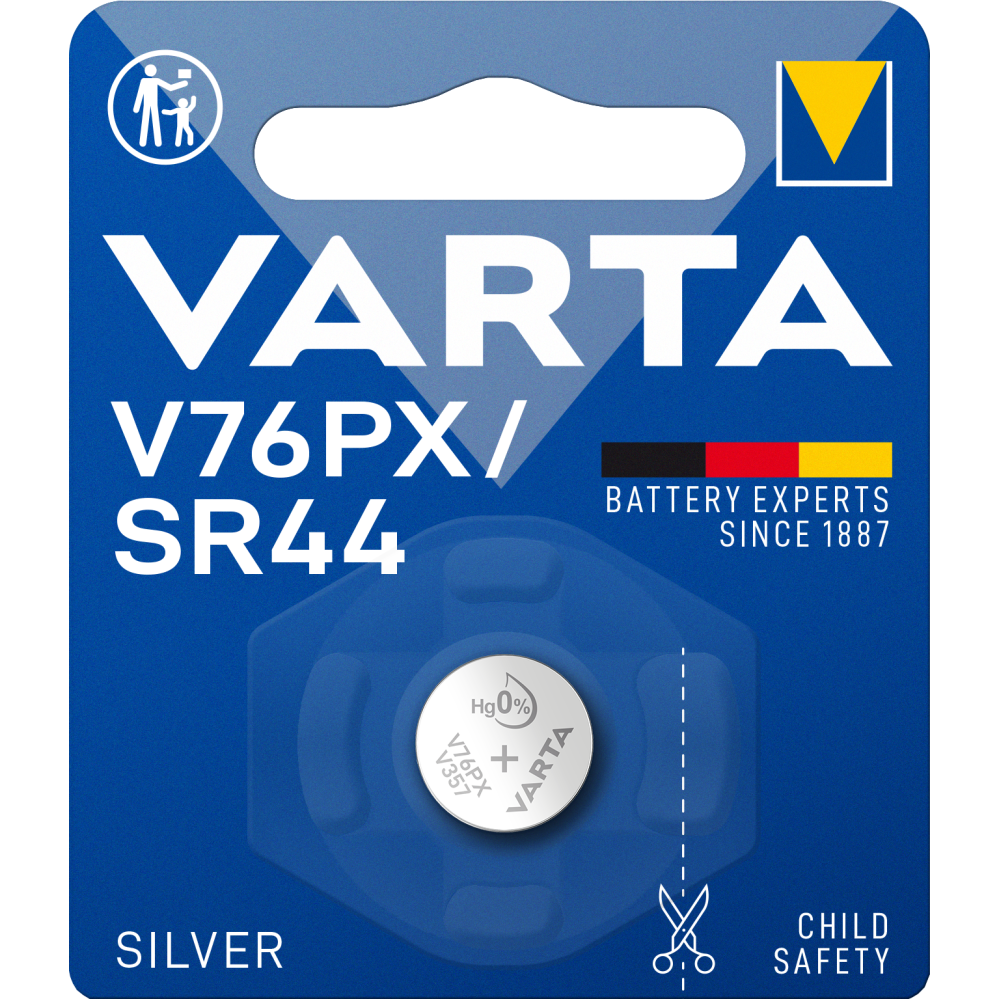 VARTA SILVER Coin V76PX/SR44 Knopfzelle Blister 1 Batterie