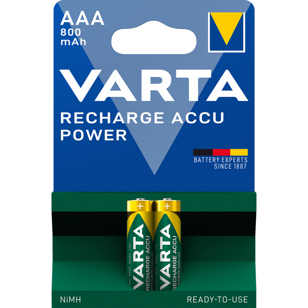 VARTA Recharge Accu Power AAA 800 mAh Blister 2 wiederaufladbare Batterien