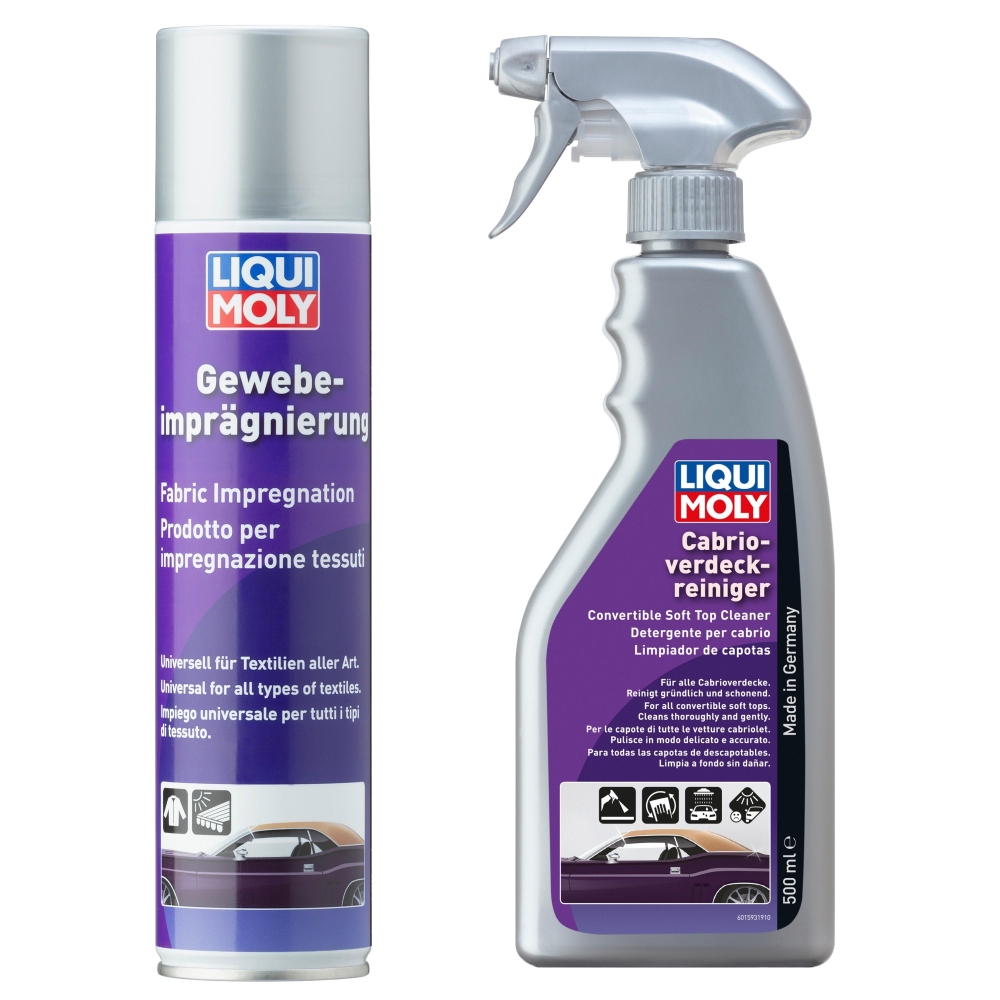 LIQUI MOLY Cabrio Set | Gewebeimprägnierung 400ml | Cabrio-Verdeckreiniger 500ml