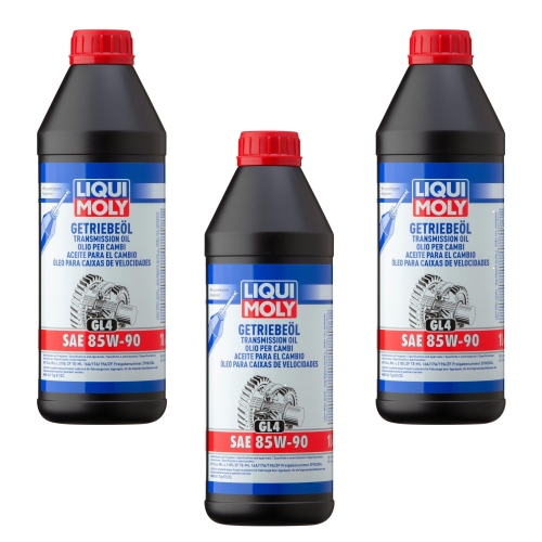 3x LIQUI MOLY 1030 Mineralisches Getriebe&ouml;l (GL4) SAE 85W-90 1L