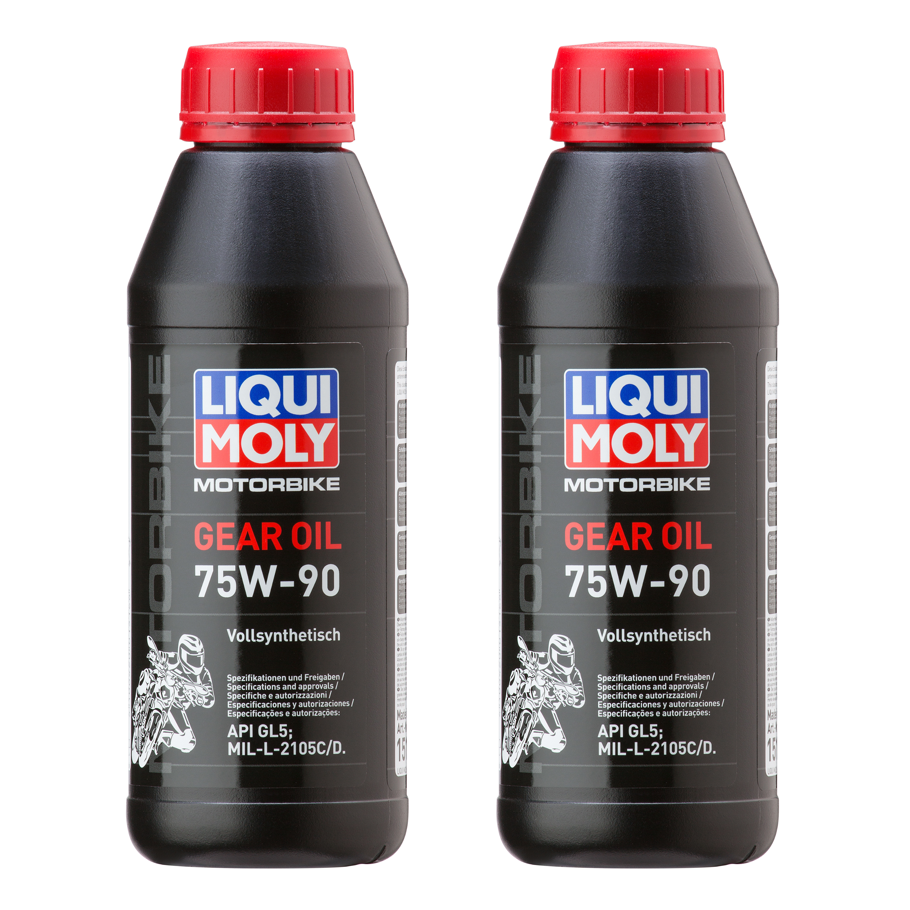 2x LIQUI MOLY Motorbike Gear Oil Getriebe&ouml;l Motorrad 75W-90 500ml 1516