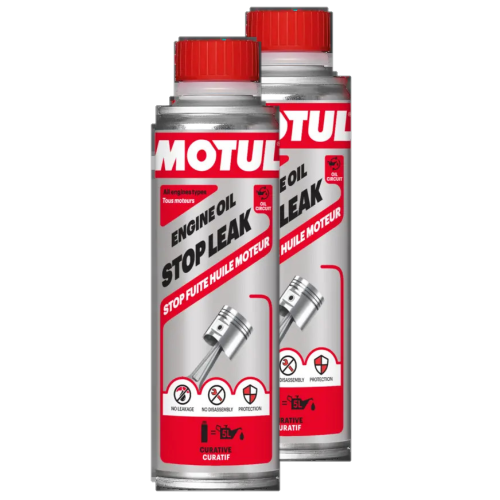 Motul 2x 300 ml Additiv, &Ouml;lverluststop 110750 OIL STOP LEAK