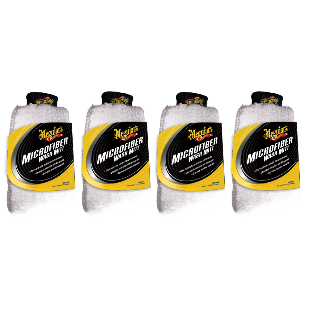 4x Meguiars Microfibre Wash Mitt Super Thick Waschhandschuh Autow&auml;sche