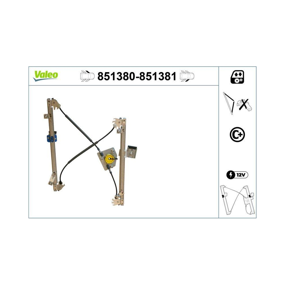 Fensterheber VALEO 851380 für HYUNDAI KIA, vorne links