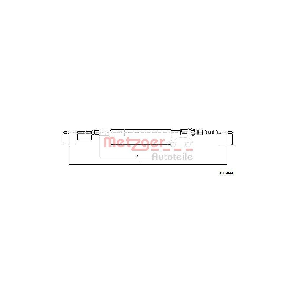 Seilzug, Feststellbremse METZGER 10.6044 für PEUGEOT, hinten links