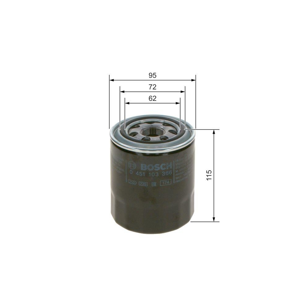Ölfilter BOSCH 0 451 103 366 für MITSUBISHI HYUNDAI KIA