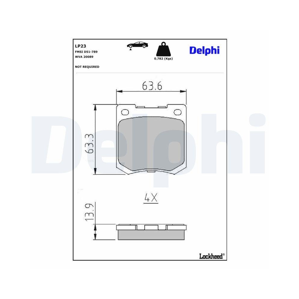 DELPHI LP23 Bremsbelagsatz, Scheibenbremse f&uuml;r AUSTIN MORRIS ROVER TALBOT VOLVO