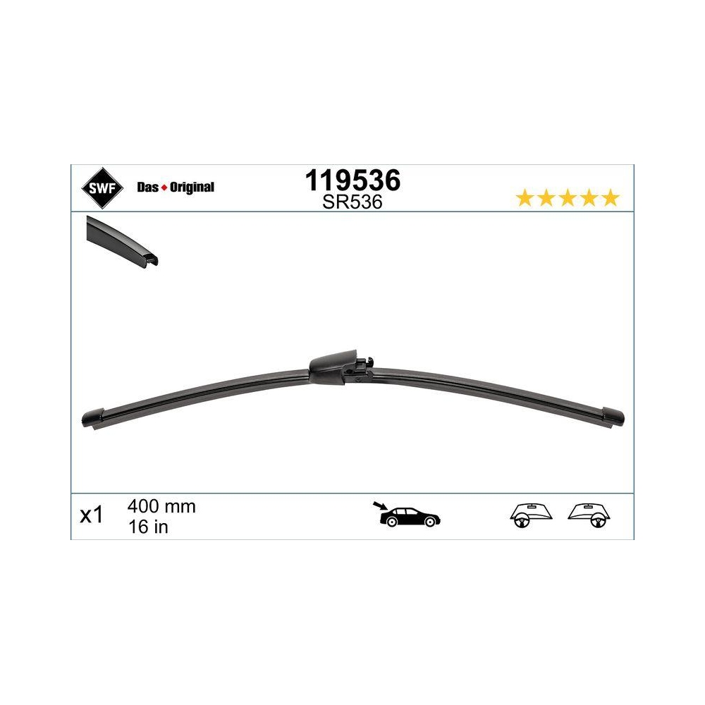 Wischblatt SWF 119536 DAS ORIGINAL REAR für BMW, hinten