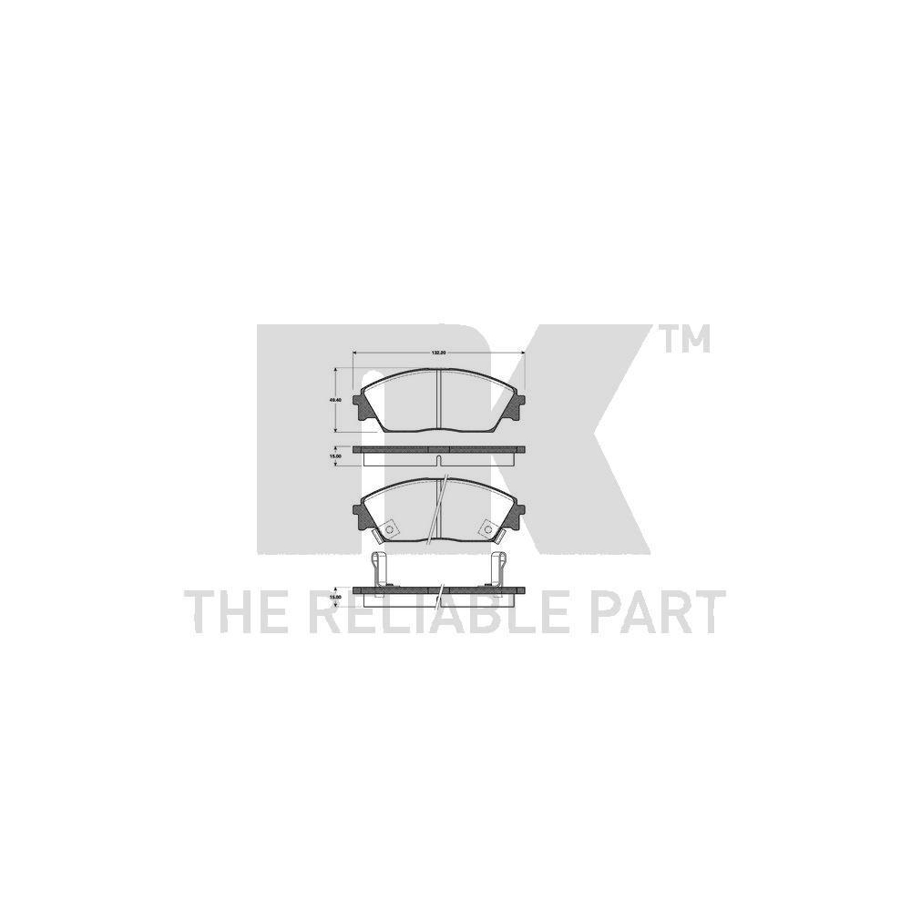 Bremsbelagsatz, Scheibenbremse NK 222615 f&uuml;r HONDA ACURA, Vorderachse