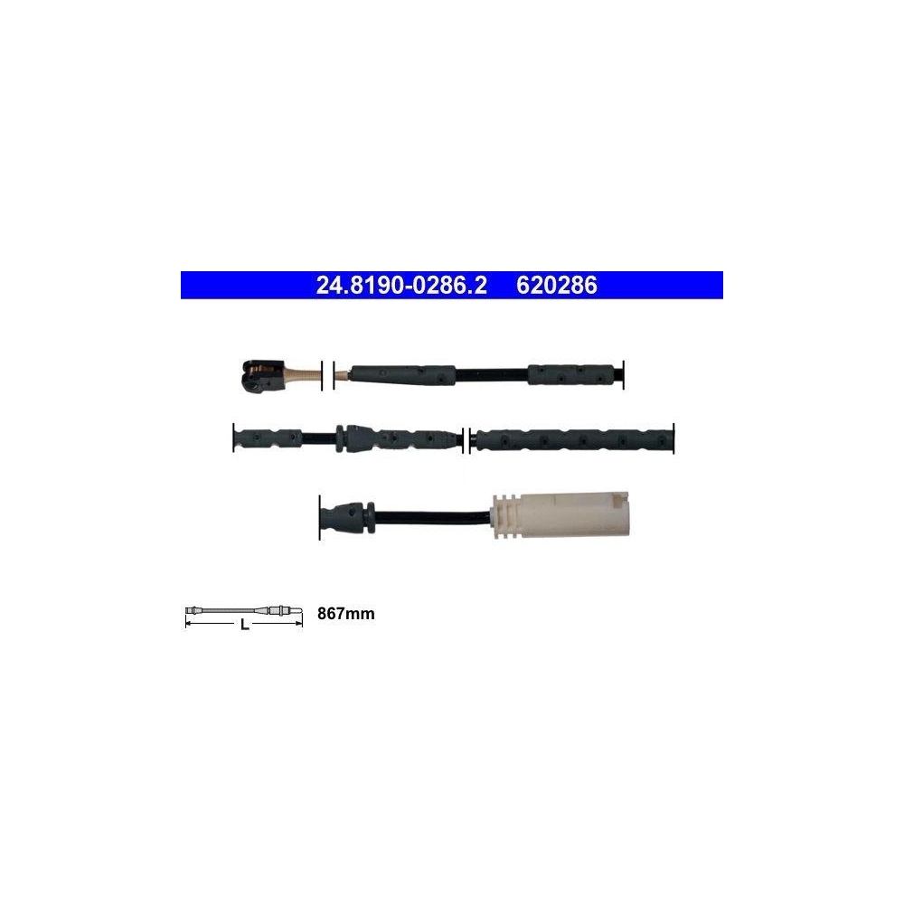 Warnkontakt, Bremsbelagverschleiß ATE 24.8190-0286.2 für BMW, Vorderachse