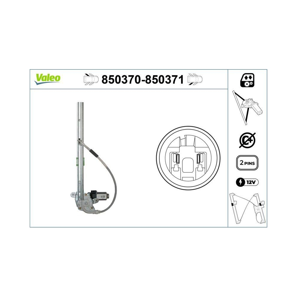 Fensterheber VALEO 850370 für RENAULT, hinten links