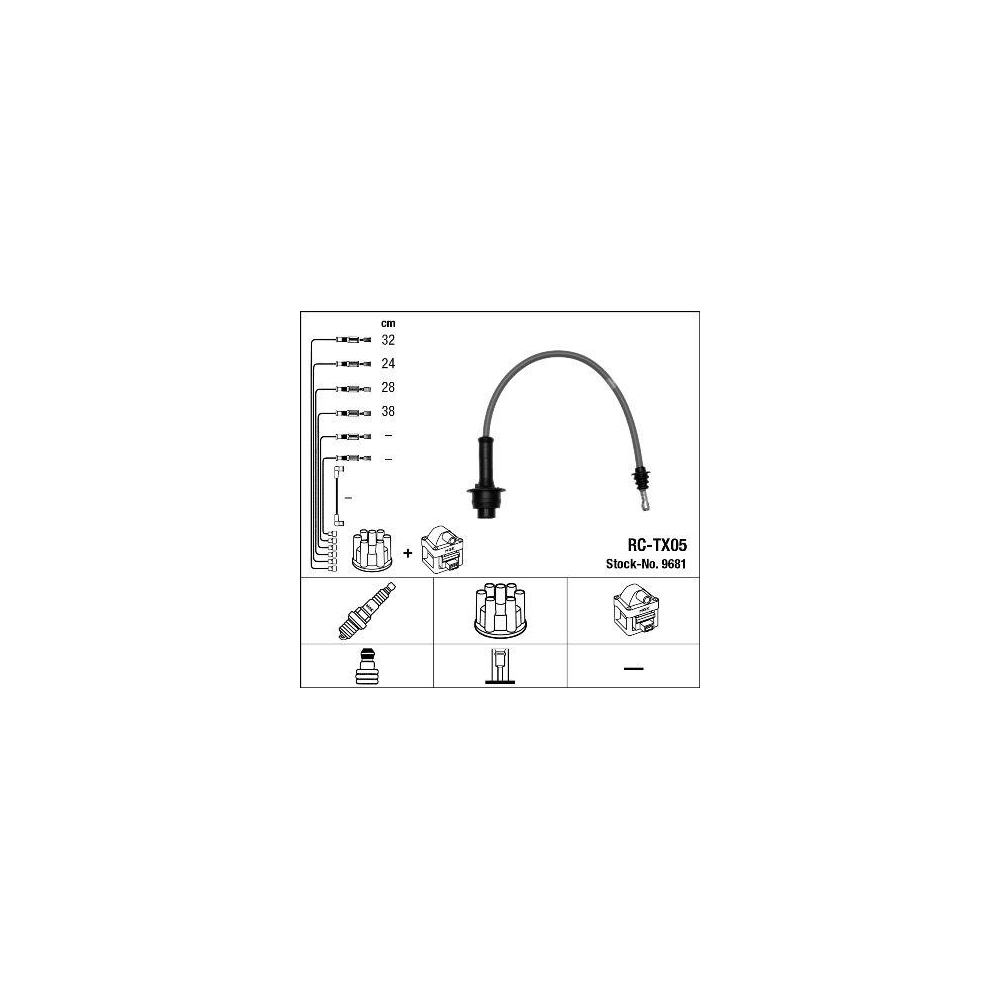 Z&uuml;ndleitungssatz NGK 9681 f&uuml;r TOYOTA LEXUS