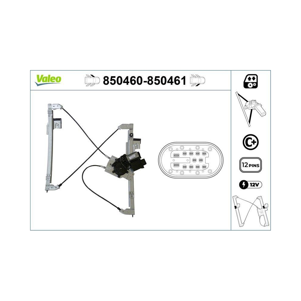 Fensterheber VALEO 850460 für SEAT VW, vorne links