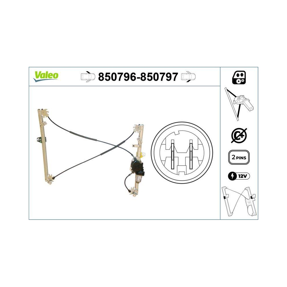 Fensterheber VALEO 850796 für RENAULT, vorne links