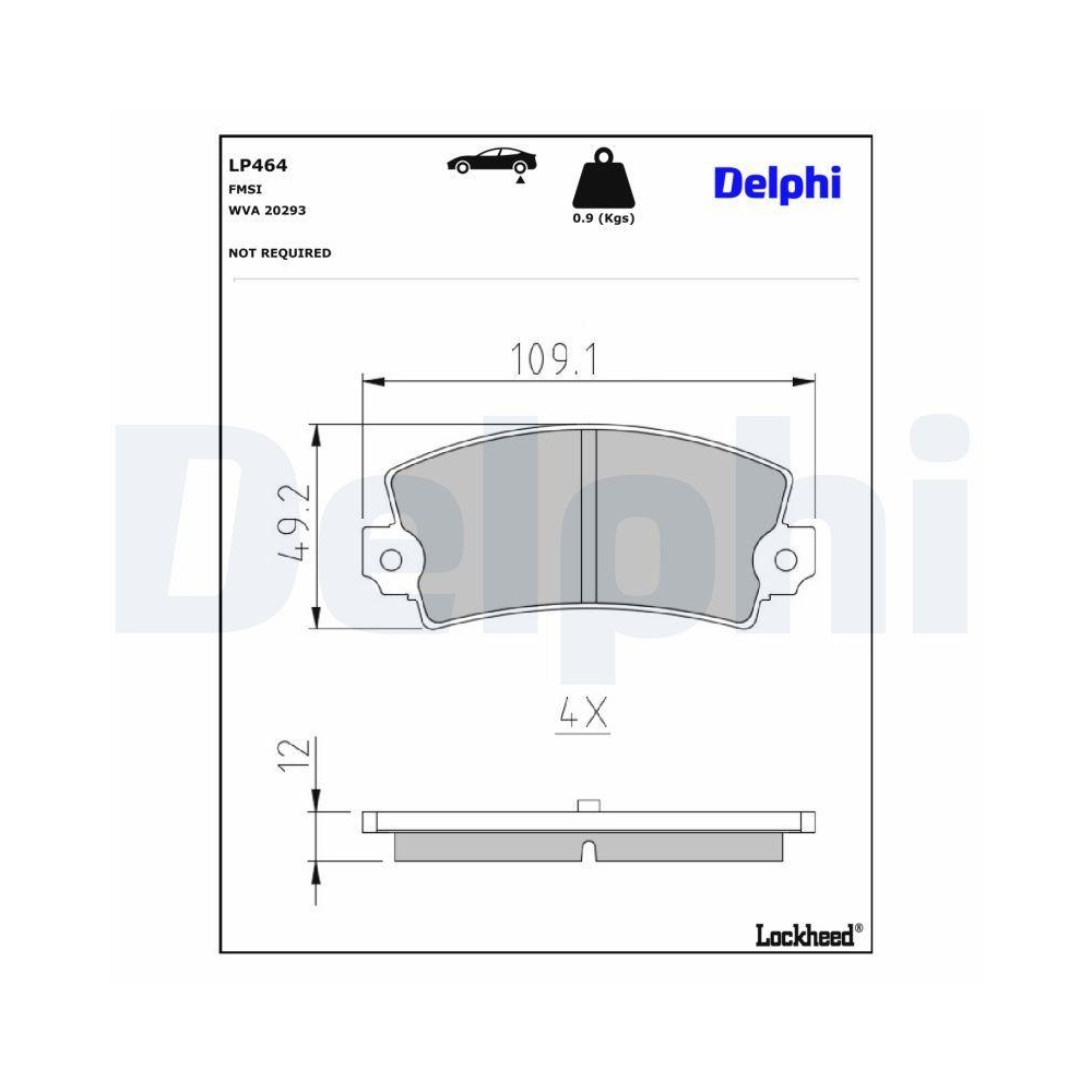 DELPHI LP464 Bremsbelagsatz, Scheibenbremse für FIAT LANCIA AUTOBIANCHI