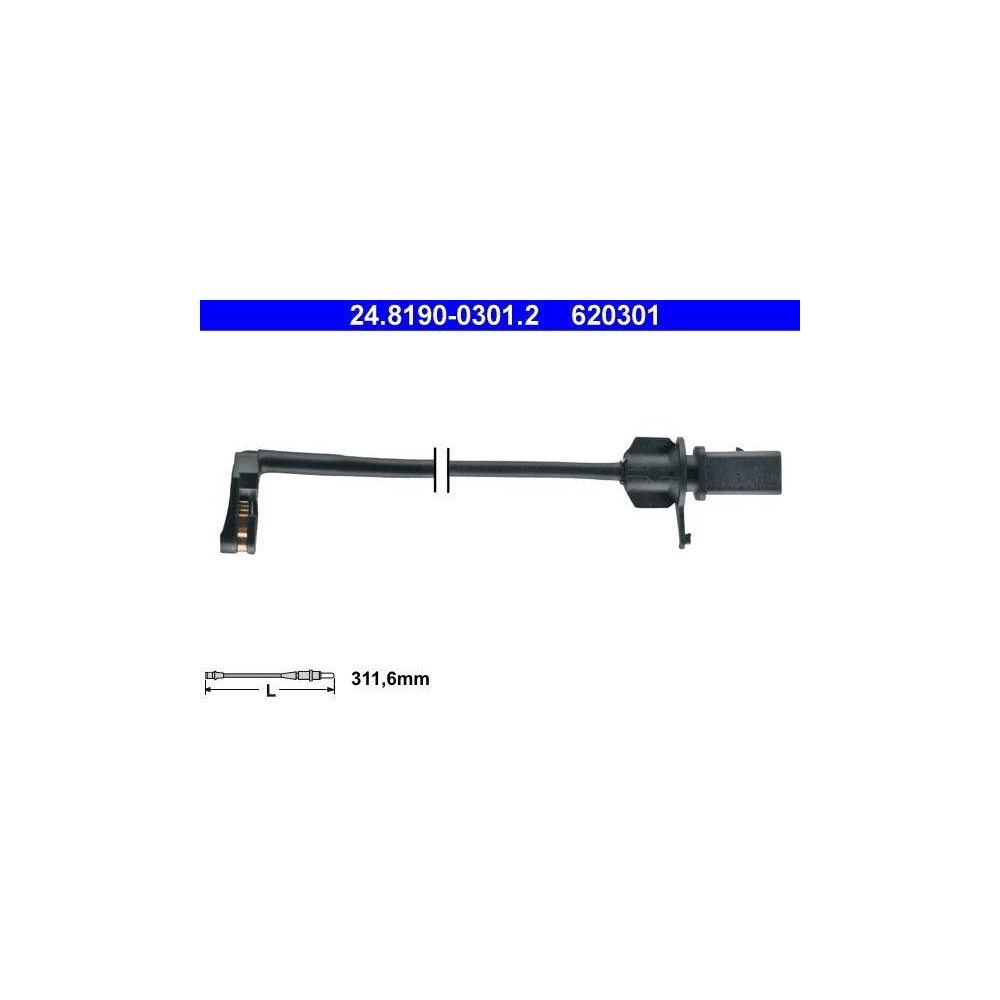 Warnkontakt, Bremsbelagverschlei&szlig; ATE 24.8190-0301.2 f&uuml;r VAG, Vorderachse