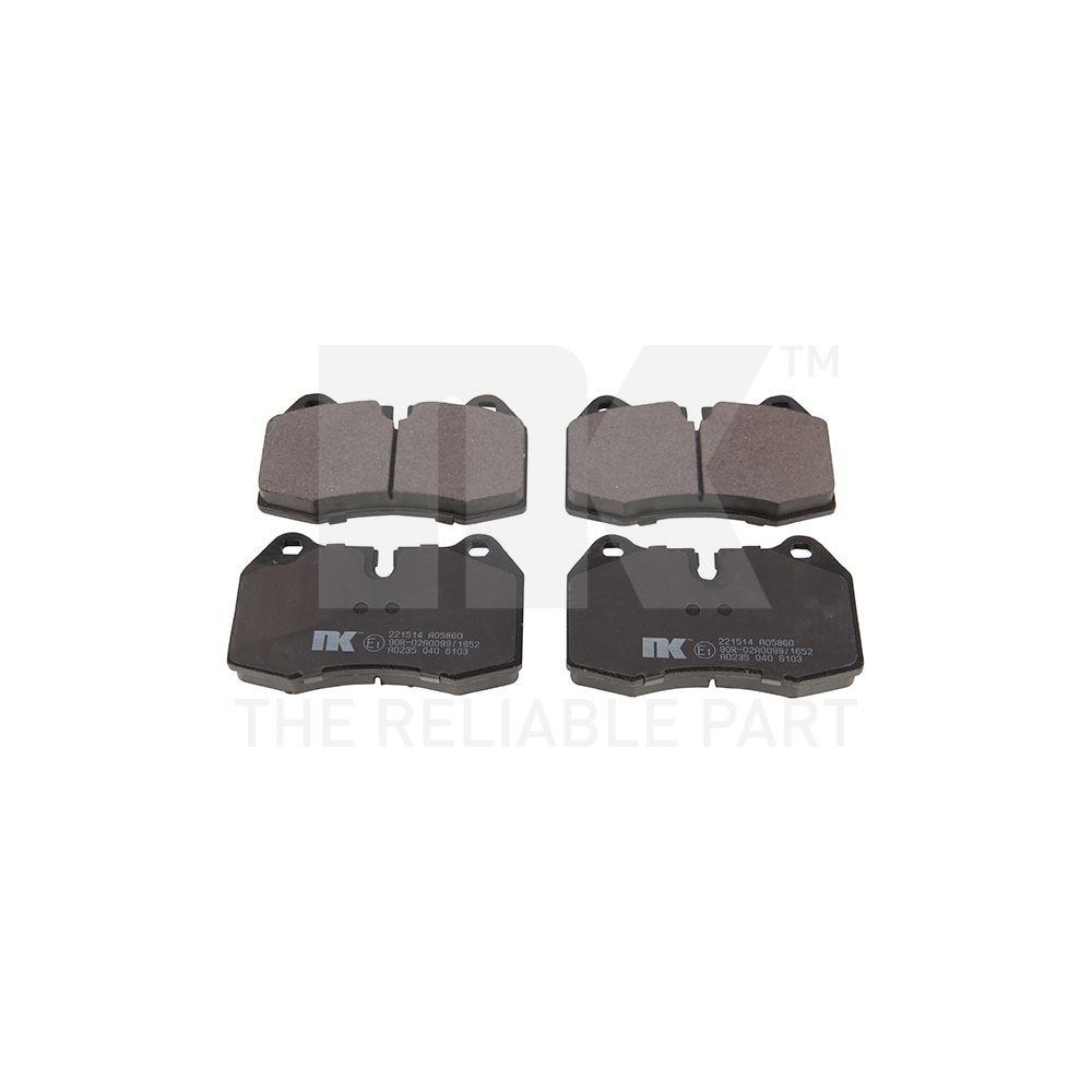 Bremsbelagsatz, Scheibenbremse NK 221514 f&uuml;r BMW, Vorderachse