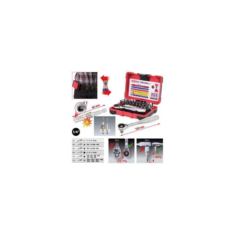 Set, Schraubendreher-Einsatz (Bits) KS TOOLS 918.3010 für