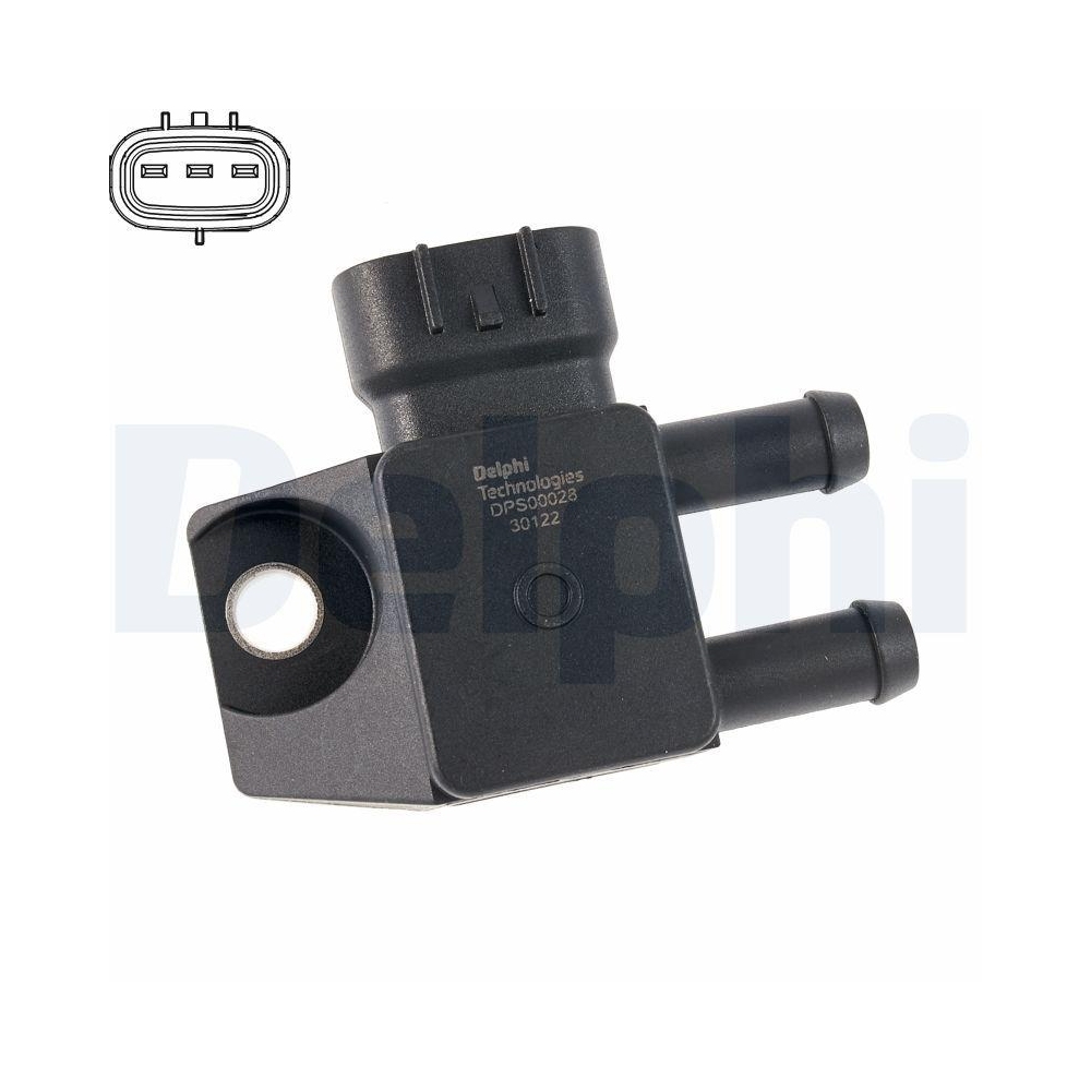 DELPHI DPS00028-12B1 Sensor, Abgasdruck f&uuml;r HYUNDAI KIA, vor Ru&szlig;partikelfilter